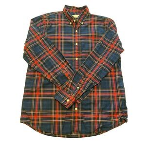 Gap Standard Fit Men's Large Cotton Multicolor Plaid‎ L/S Button Down Shirt